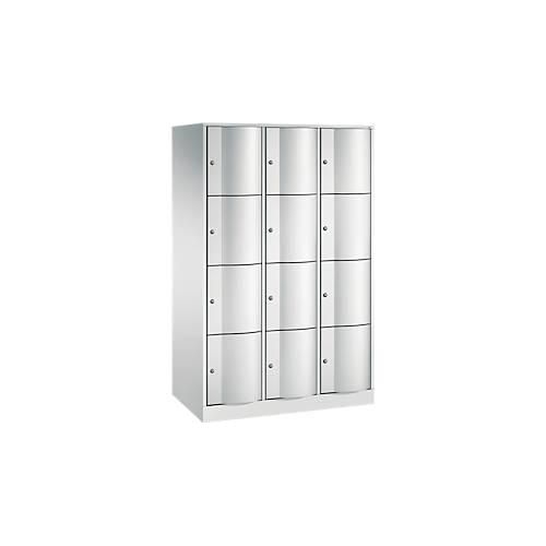 4061261434474 - C+P XL-Schließfachschrank Resisto H1950xB1148xT640 Korpus Lichtgrau Türen Rubinrot 3 Abteile 12 Fächer 4061261434474 - C+P XL-Schließfachschrank Resisto H1950xB1148xT640 Korpus Lichtgrau Türen Rubinrot 3 Abteile 12 Fächer