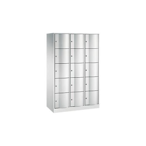 4050646104996 - C+P Schließfachschrank Resisto H1950xB1148xT540 Korpus Lichtgrau Türen Viridingrün 3 Abteile 15 Fächer 4050646104996 - C+P Schließfachschrank Resisto H1950xB1148xT540 Korpus Lichtgrau Türen Viridingrün 3 Abteile 15 Fächer