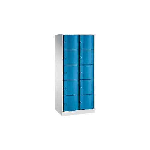 4050646572740 - C+P Schließfachschrank Resisto H1950xB772xT540 Korpus Lichtgrau Türen Rubinrot 2 Abteile 10 Fächer 4050646572740 - C+P Schließfachschrank Resisto H1950xB772xT540 Korpus Lichtgrau Türen Rubinrot 2 Abteile 10 Fächer