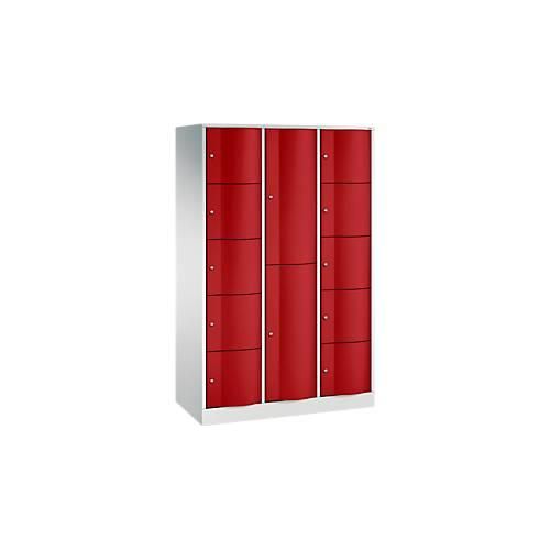 4065714509801 - Kombi-Schließfachschrank Resisto 3 Abteile 12 Fächer B 1148 x T 540 x H 1950 mm Lichtgrau Enzianblau 4065714509801 - Kombi-Schließfachschrank Resisto 3 Abteile 12 Fächer B 1148 x T 540 x H 1950 mm Lichtgrau Enzianblau