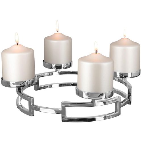 4042911430473 - Kerzenleuchter FINK HOMMAGE Weihnachtsdeko Kerzenhalter Gr H 8 cm silberfarben Windlichter Laternen aus Edelstahl 4-flammig Adventsleuchter 4042911430473 - Kerzenleuchter FINK HOMMAGE Weihnachtsdeko Kerzenhalter Gr H 8 cm silberfarben Windlichter Laternen aus Edelstahl 4-flammig Adventsleuchter