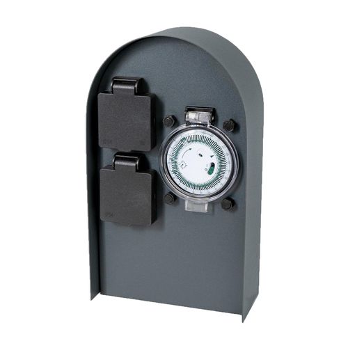 4260649283172 - Grafner® Edelstahl Steckdosensäule mit Timer 2 Außensteckdosen Anthrazit Gartensteckdose 4260649283172 - Grafner® Edelstahl Steckdosensäule mit Timer 2 Außensteckdosen Anthrazit Gartensteckdose