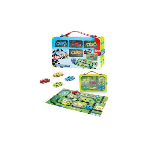 8714627000733 - Toi-Toys - Turbo Racers Sammelkoffer mit 4 Rallye Autos Fahrzeuge Rennautos Kinderspielzeug Jungen 8714627000733 - Toi-Toys - Turbo Racers Sammelkoffer mit 4 Rallye Autos Fahrzeuge Rennautos Kinderspielzeug Jungen
