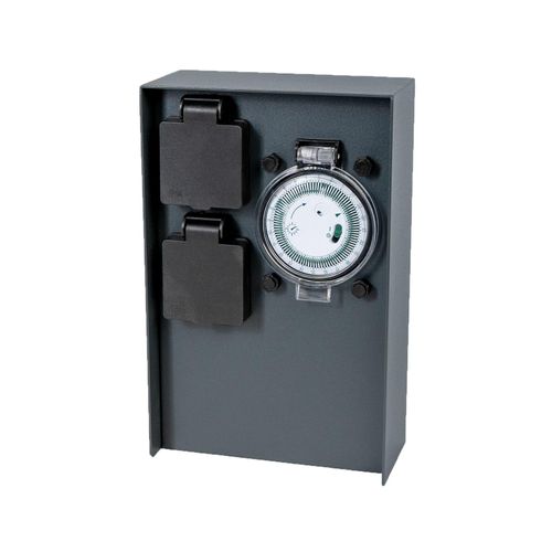 4260649283264 - Grafner® Edelstahl Steckdosensäule mit Timer 2 Außensteckdosen Anthrazit Gartensteckdose 4260649283264 - Grafner® Edelstahl Steckdosensäule mit Timer 2 Außensteckdosen Anthrazit Gartensteckdose