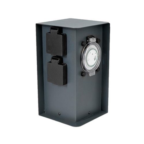 4260649283141 - Grafner® Edelstahl Steckdosensäule mit Timer 2 Außensteckdosen Anthrazit Gartensteckdose 4260649283141 - Grafner® Edelstahl Steckdosensäule mit Timer 2 Außensteckdosen Anthrazit Gartensteckdose