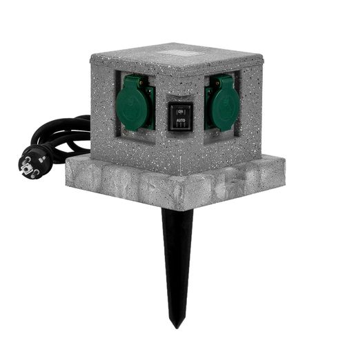 4260649281253 - Grafner® Gartensteckdose Außensteckdose Steinoptik Quadratisch AS10785 4260649281253 - Grafner® Gartensteckdose Außensteckdose Steinoptik Quadratisch AS10785