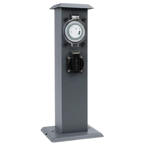 4260649283332 - Edelstahl Steckdosensäule mit Timer 2 Außensteckdosen Anthrazit Gartensteckdose Energiesäul 4260649283332 - Edelstahl Steckdosensäule mit Timer 2 Außensteckdosen Anthrazit Gartensteckdose Energiesäul