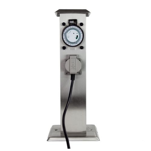 4260649280102 - Grafner® Edelstahl Steckdosensäule mit Timer 2 Außensteckdosen Gartensteckdose Energiesäule 4260649280102 - Grafner® Edelstahl Steckdosensäule mit Timer 2 Außensteckdosen Gartensteckdose Energiesäule