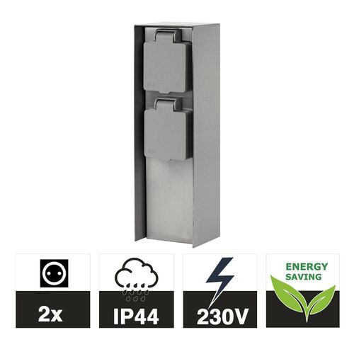 4260649282472 - Grafner® Edelstahl Steckdosensäule mit 2 Außensteckdosen Gartensteckdose Energiesäule 4260649282472 - Grafner® Edelstahl Steckdosensäule mit 2 Außensteckdosen Gartensteckdose Energiesäule