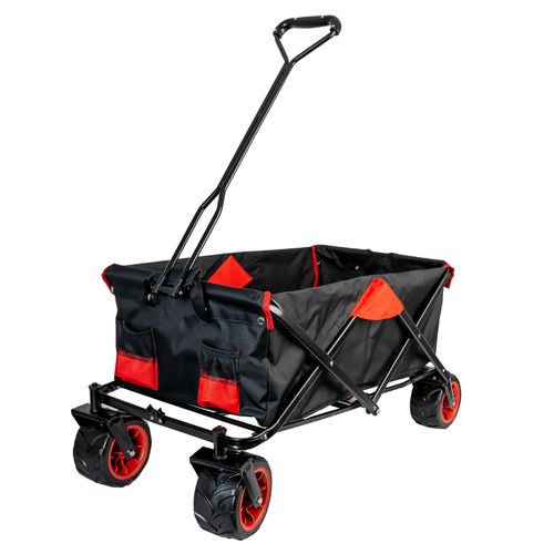 4260213369158 - Faltbarer Bollerwagen Offroad schwarz rot Handwagen Klappbar - Grafner 4260213369158 - Faltbarer Bollerwagen Offroad schwarz rot Handwagen Klappbar - Grafner