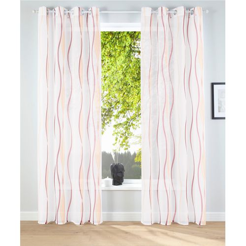 6920192981748 - Gardine MY HOME Dimona Gardinen Gr 145 cm Ösen 140 cm orange (creme terra) Ösen Gardine 2-er Set transparent Voile Polyester Wellen 6920192981748 - Gardine MY HOME Dimona Gardinen Gr 145 cm Ösen 140 cm orange (creme terra) Ösen Gardine 2-er Set transparent Voile Polyester Wellen