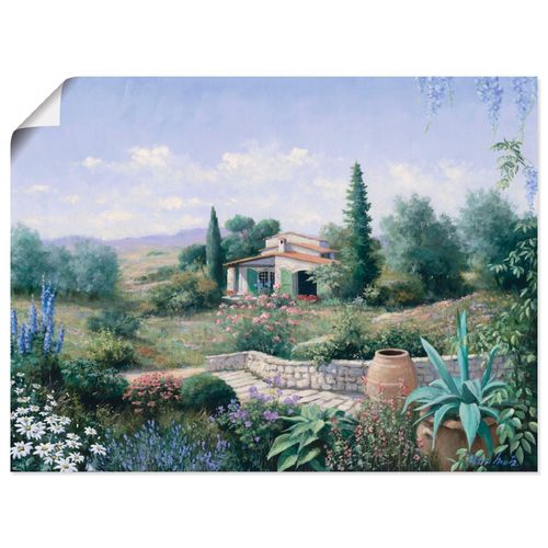 4055327499408 - Wandbild ARTLAND Italienischer Sommer Bilder Gr B H 80 cm x 60 cm Poster Vier Jahreszeiten Querformat 1 St grün Bild Leinwandbild Kunstdrucke Bilder als Leinwandbild Wandaufkleber oder Poster in versch Größen