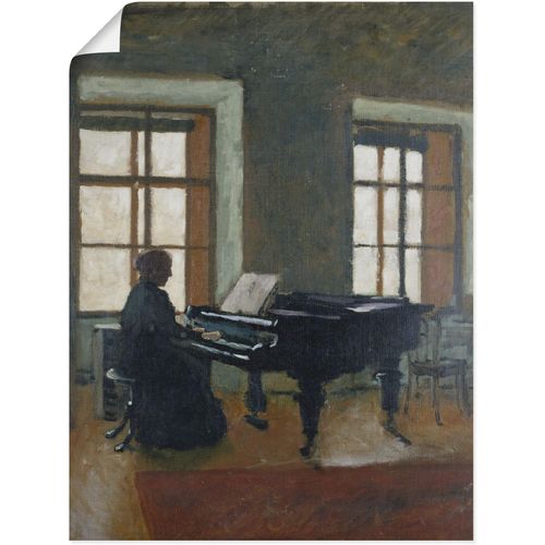 4055327554459 - Wandbild ARTLAND Am Klavier 1910 Bilder Gr B H 60 cm x 80 cm Poster Instrumente 1 St braun Bild Leinwandbild Kunstdrucke Bilder als Leinwandbild Wandaufkleber oder Poster in versch Größen