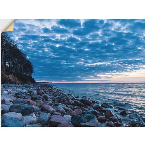 4057738138204 - Wandbild ARTLAND Steine an der Küste Ostsee Bilder Gr B H 60 cm x 45 cm Wandaufkleber - Vinyl Küste 1 St blau Kunstdrucke Bilder als Leinwandbild Wandaufkleber oder Poster in versch Größen