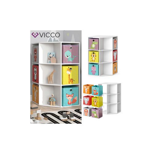 4066731034789 - Kinderregal Eckregal Spielzeugablage Luigi Weiß Sitzbank Kinder-Faltboxen 4066731034789 - Kinderregal Eckregal Spielzeugablage Luigi Weiß Sitzbank Kinder-Faltboxen