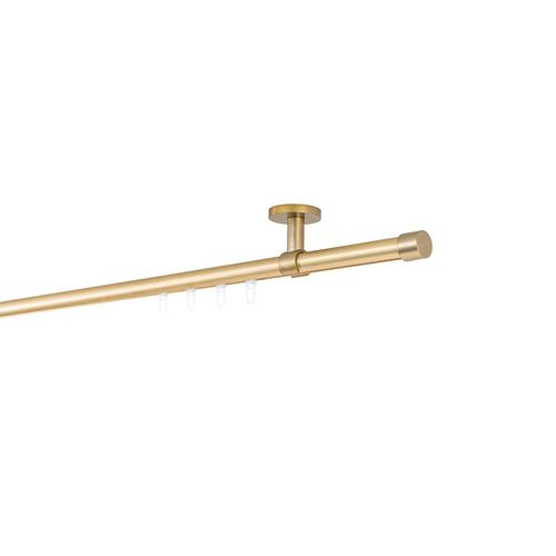 4066866189040 - Gardinenstange auf Maß Innenlauf 20mm Cap 1-lauf Vorhangstange Deckenträger 4cm Stilgarnitur mit Gleiter für Vorhänge - Messing-Matt - 170cm 4066866189040 - Gardinenstange auf Maß Innenlauf 20mm Cap 1-lauf Vorhangstange Deckenträger 4cm Stilgarnitur mit Gleiter für Vorhänge - Messing-Matt - 170cm