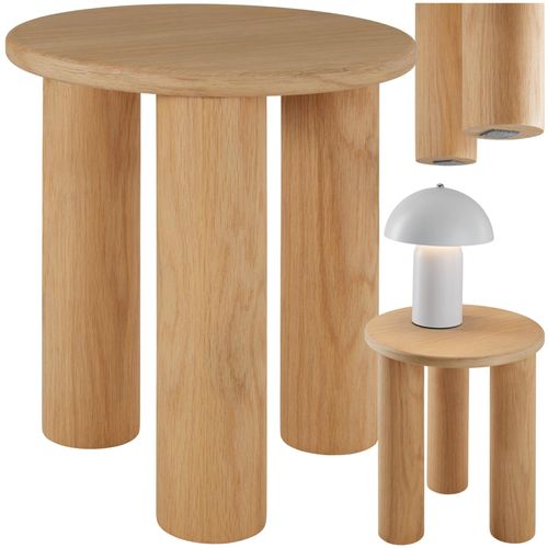 4061173273512 - tectake® Beistelltisch rund furnierte MDF-Tischplatte bodenschonende Filzgleiter 4061173273512 - tectake® Beistelltisch rund furnierte MDF-Tischplatte bodenschonende Filzgleiter