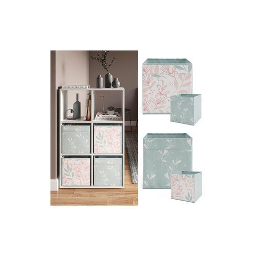 4066731044412 - Faltbox Aufbewahrungsbox Regalbox Türkis Rosa Floral 3 Hartkarton Ablage 4066731044412 - Faltbox Aufbewahrungsbox Regalbox Türkis Rosa Floral 3 Hartkarton Ablage