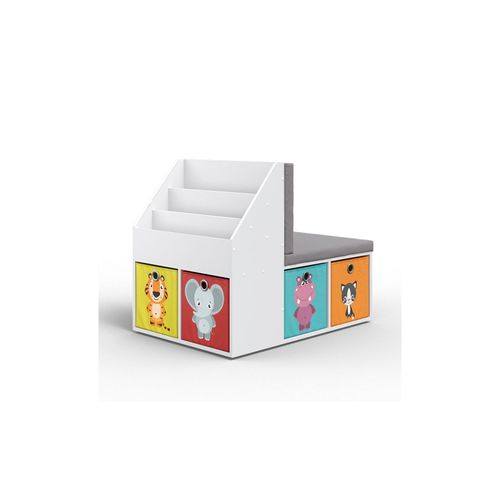 4251421942684 - VICCO Kinderregal ONIX mit Sitzbank 6 Faltboxen Kindersitzbank Kinderzimmerregal 4251421942684 - VICCO Kinderregal ONIX mit Sitzbank 6 Faltboxen Kindersitzbank Kinderzimmerregal