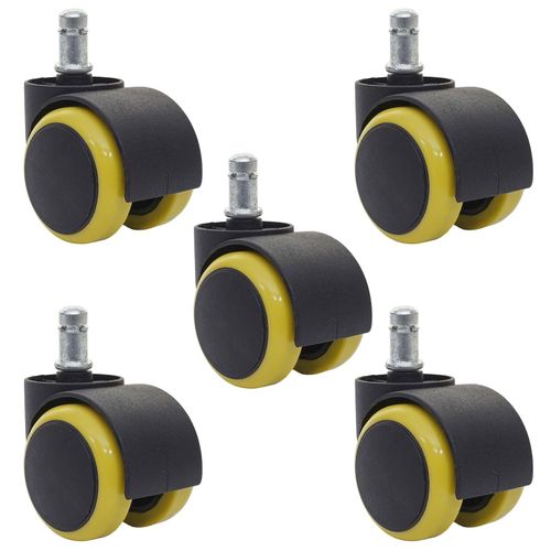 4057651422152 - 5er-Set Hartbodenrollen MCW-H86 Bürostuhl-Rollen Stuhlrollen 150kg belastbar Ø 11mm ~ gelb 4057651422152 - 5er-Set Hartbodenrollen MCW-H86 Bürostuhl-Rollen Stuhlrollen 150kg belastbar Ø 11mm ~ gelb