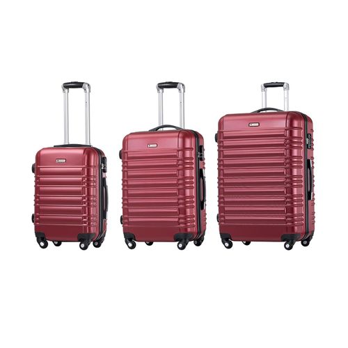 4262437184982 - Hartschale Kofferset Rom Reisekoffer 3 teilig - Zahlenschloss 360° Rollen Teleskopgriff - Rot 4262437184982 - Hartschale Kofferset Rom Reisekoffer 3 teilig - Zahlenschloss 360° Rollen Teleskopgriff - Rot