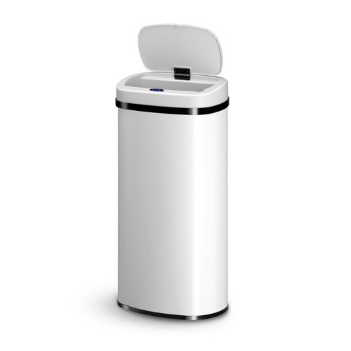 4260565529828 - Automatik Mülleimer mit Sensor 70L - elektrischer Abfalleimer Bewegungssensor automatischer Deckel wasserdicht rechteckig Küche - Weiß