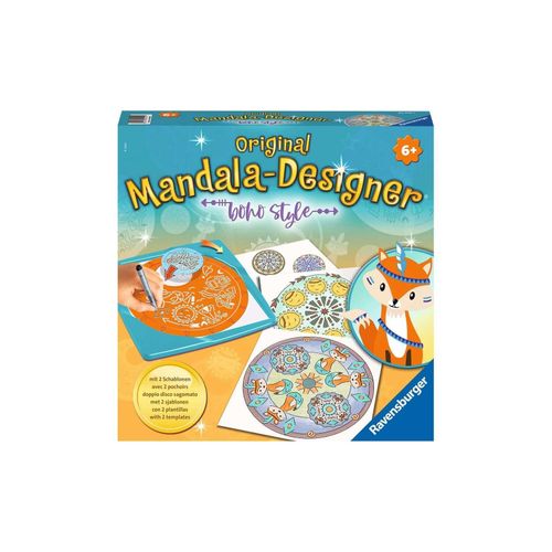 4005556200191 - Ravensburger Midi Mandala Designer Boho Style 20019 Zeichnen lernen für Kinder ab 6 Jahren Zeichen-Set mit Mandala-Schablonen für farbenfrohe Mandal