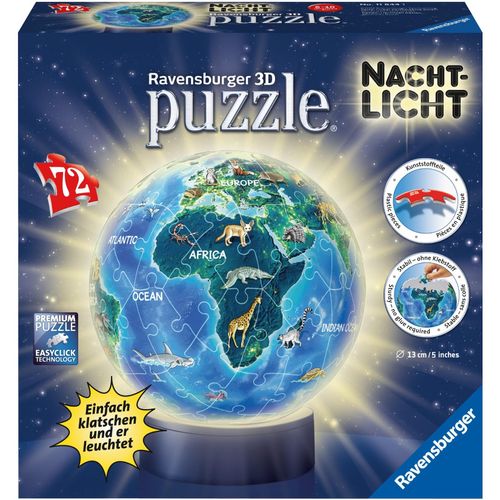 4005556118441 - Erde im Nachtdesign Nachtlicht 3D Puzzle-Ball 72 Teile 4005556118441 - Erde im Nachtdesign Nachtlicht 3D Puzzle-Ball 72 Teile