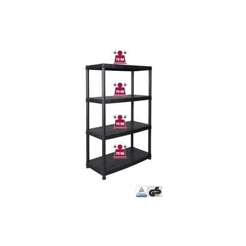 4017787720751 - KREHER Kunststoff Steckregal 18 mit 4 Böden und hoher Tragkraft in Schwarz 4017787720751 - KREHER Kunststoff Steckregal 18 mit 4 Böden und hoher Tragkraft in Schwarz