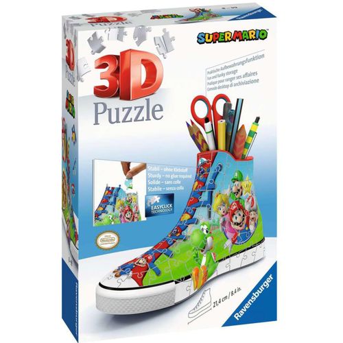4005556112678 - Ravensburger 3D Puzzle Sneaker Super Mario 11267 - praktischer Stiftehalter im Super Mario Design - 108 Teile - ab 8 Jahren