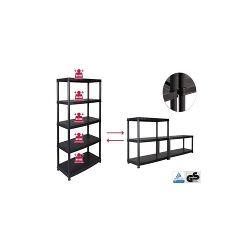4017787899440 - KREHER Steckregal Haushaltsregal 16 Regale BTH 85x40x185 cm mit 5 geschlossenen Böden Gr B H T 85 cm x 185 cm x 40 cm schwarz Werkstatt-Regale Regale 4017787899440 - KREHER Steckregal Haushaltsregal 16 Regale BTH 85x40x185 cm mit 5 geschlossenen Böden Gr B H T 85 cm x 185 cm x 40 cm schwarz Werkstatt-Regale Regale