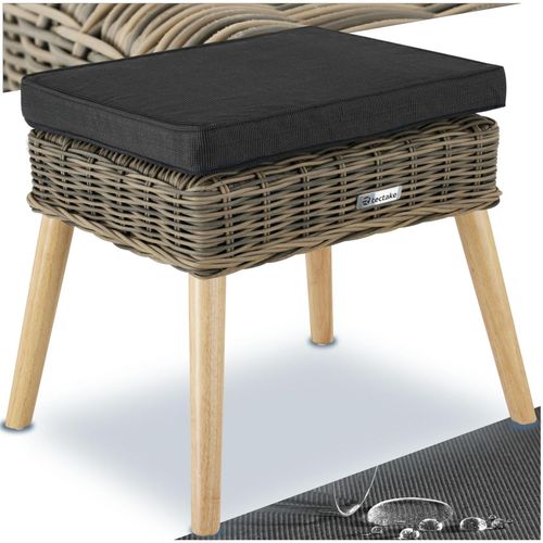 4061173244444 - tectake® Rattan-Fußbank natürlich nachempfundenes Geflecht mit Aluminiumgestell höhenverstellbare Kunststoffkappen 545 x 445 x 465 cm 4061173244444 - tectake® Rattan-Fußbank natürlich nachempfundenes Geflecht mit Aluminiumgestell höhenverstellbare Kunststoffkappen 545 x 445 x 465 cm