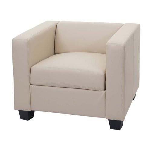 4052826125234 - Sessel Loungesessel Lille ~ Kunstleder creme 4052826125234 - Sessel Loungesessel Lille ~ Kunstleder creme