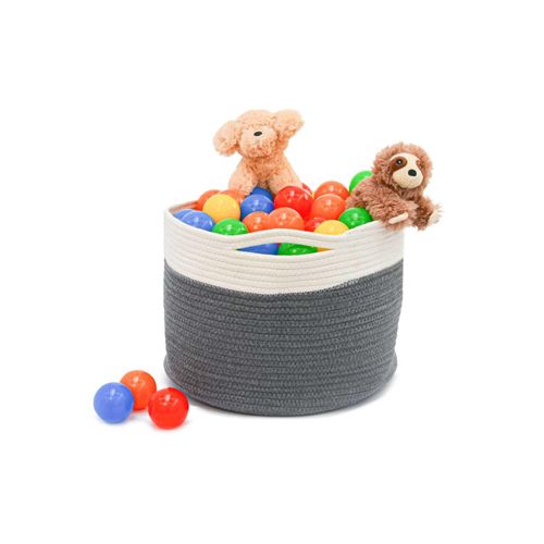 4057216044256 - - 34x25 Baumwoll Seilkorb 20L Aufbewahrungskorb Boho Wäschekorb Kinderzimmer Korb - grau 4057216044256 - - 34x25 Baumwoll Seilkorb 20L Aufbewahrungskorb Boho Wäschekorb Kinderzimmer Korb - grau