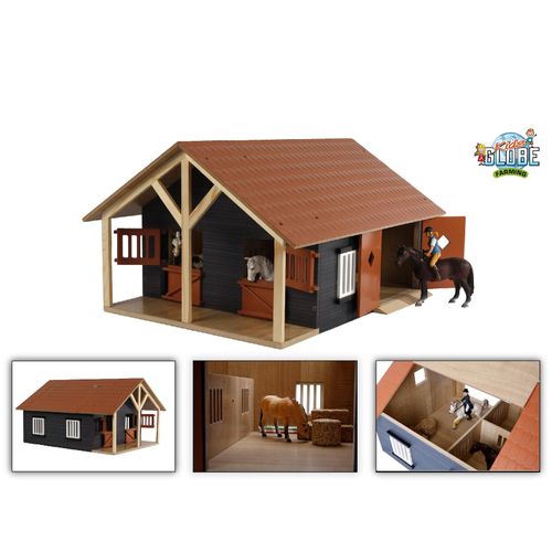 8713219332788 - KidsGlobe Farming Pferdestall Holz Maö´stab 124 - mit 2 Boxen Werkstatt 8713219332788 - KidsGlobe Farming Pferdestall Holz Maö´stab 124 - mit 2 Boxen Werkstatt