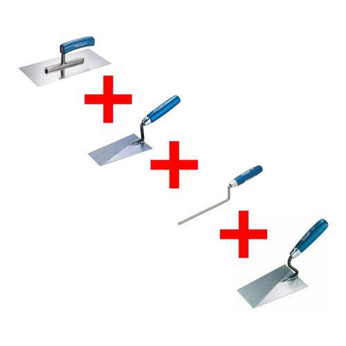 4010496400044 - Henkelmann Kellen Set 4-tlg Maurerkelle Putzkelle Fugenkelle Glättekelle 4010496400044 - Henkelmann Kellen Set 4-tlg Maurerkelle Putzkelle Fugenkelle Glättekelle