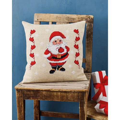 5702858352175 - Stickkissen Weihnachtsmann