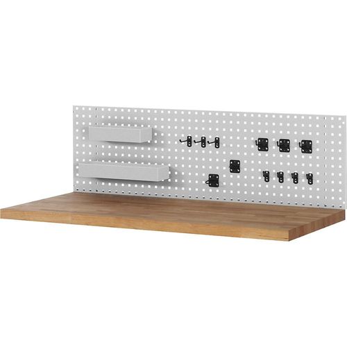 4040376156693 - Lochplatte inklusive Halter-Set zur Werkbankmontage mit 2 Kästen und 12 Halterungen BxTxH 750 x 15 x 450 mm RAU 4040376156693 - Lochplatte inklusive Halter-Set zur Werkbankmontage mit 2 Kästen und 12 Halterungen BxTxH 750 x 15 x 450 mm RAU