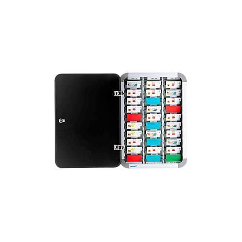 4024158004464 - Kartenvitrine Ultradex für bis zu 30 Karten abschließbar inkl jeweils 50 Steckkarten in rot blau grün B 385 x H 545 mm Aluminium alusilber 4024158004464 - Kartenvitrine Ultradex für bis zu 30 Karten abschließbar inkl jeweils 50 Steckkarten in rot blau grün B 385 x H 545 mm Aluminium alusilber