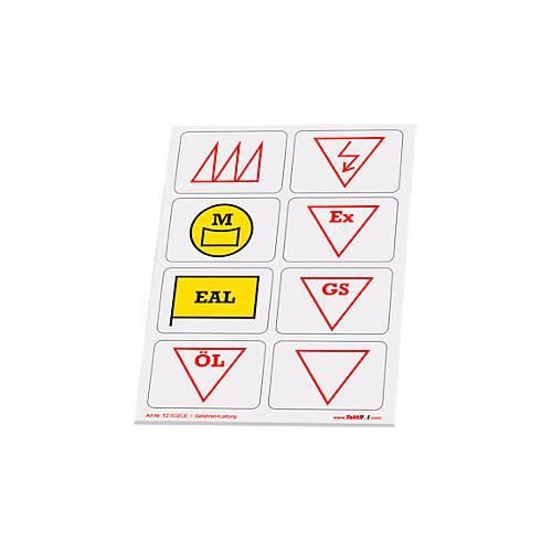 4260291141325 - Taktische Zeichen Taktifol Gefahren-Leitung rechteckig selbsthaftend beschriftbar trocken abwischbar L 46 x B 32 mm mehrfarbig 8 Zeichen