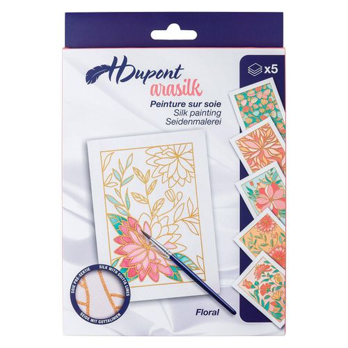 5411711463254 - Seidenmalerei Karten-Set Floral 5 Stück