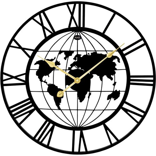 4037445161818 - Wanduhr AMS schwarz Wanduhren Ø 60cm Quarzuhr Metall Wohnzimmer Esszimmer Küche Arbeitszimmer Büro 4037445161818 - Wanduhr AMS schwarz Wanduhren Ø 60cm Quarzuhr Metall Wohnzimmer Esszimmer Küche Arbeitszimmer Büro