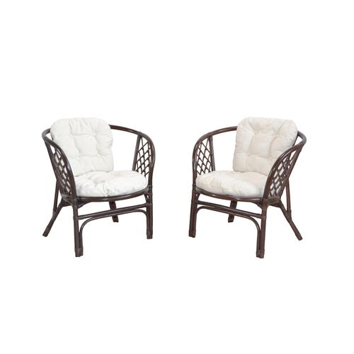 4046884054643 - möbel direkt online 2er-Set Rattansessel mit Kissen Sonja