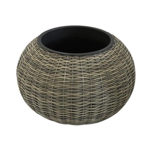 4036812128140 - Kynast Polyrattan Pflanztopf Kugel 55 cm braun Kunststoff-Einsatz wetterfest