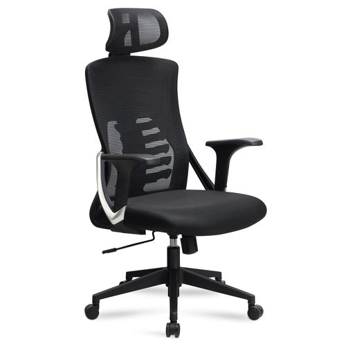 4251757718403 - Bürostuhl Schwarz Mesh-Bezug Schreibtischstuhl bis 120 kg mit Kopfstütze Drehstuhl höhenverstellbar mit Lendenwirbelstütze 4251757718403 - Bürostuhl Schwarz Mesh-Bezug Schreibtischstuhl bis 120 kg mit Kopfstütze Drehstuhl höhenverstellbar mit Lendenwirbelstütze