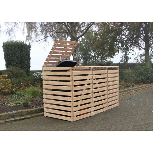 4012379123019 - Mülltonnenbox PROMADINO Vario V Aufbewahrungsboxen Gr B H T 219 cm x 122 cm x 92 cm braun (holzfarben) Garten- Kissenboxen Aufbewahrungsboxen für 3 x 240 l holzfarben 4012379123019 - Mülltonnenbox PROMADINO Vario V Aufbewahrungsboxen Gr B H T 219 cm x 122 cm x 92 cm braun (holzfarben) Garten- Kissenboxen Aufbewahrungsboxen für 3 x 240 l holzfarben