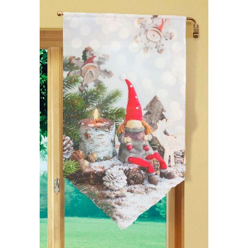 4056751194914 - Scheibengardine HOME WOHNIDEEN WEIHNACHTSWICHTEL Gardinen rot Bistrogardine Fertiggardine Gardine Plissee Sonnenschutz-Plissee nach Räumen HxB 80x40