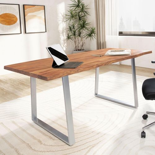 4251757721557 - Schreibtisch Bürotisch 120 cm Akazie Massivholz Computertisch Baumkante 4251757721557 - Schreibtisch Bürotisch 120 cm Akazie Massivholz Computertisch Baumkante