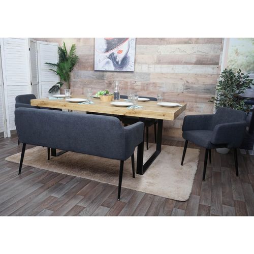 4057651314921 - Esszimmer-Set MCW-L13 4er-Set Stuhl+Sitzbank Esszimmergruppe Sitzgruppe Esszimmergarnitur Stoff Textil ~ anthrazit 4057651314921 - Esszimmer-Set MCW-L13 4er-Set Stuhl+Sitzbank Esszimmergruppe Sitzgruppe Esszimmergarnitur Stoff Textil ~ anthrazit