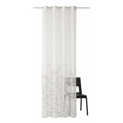 6930325902854 - Gardine MY HOME Yalinga Gr 2 grau (weiß grau) Gardinen 175cm Ösen 140cm Polyester Vorhang Fertiggardine transparent B140cm H175cm